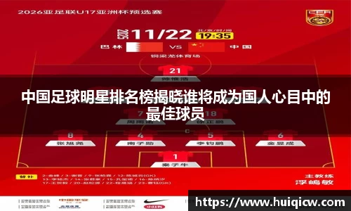 中国足球明星排名榜揭晓谁将成为国人心目中的最佳球员
